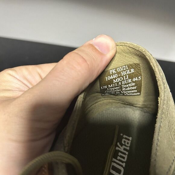 Olukai Mio Li Mens Size 11.5 Green Mesh Shoes Sneakers Lace Up - Picture 3 of 11